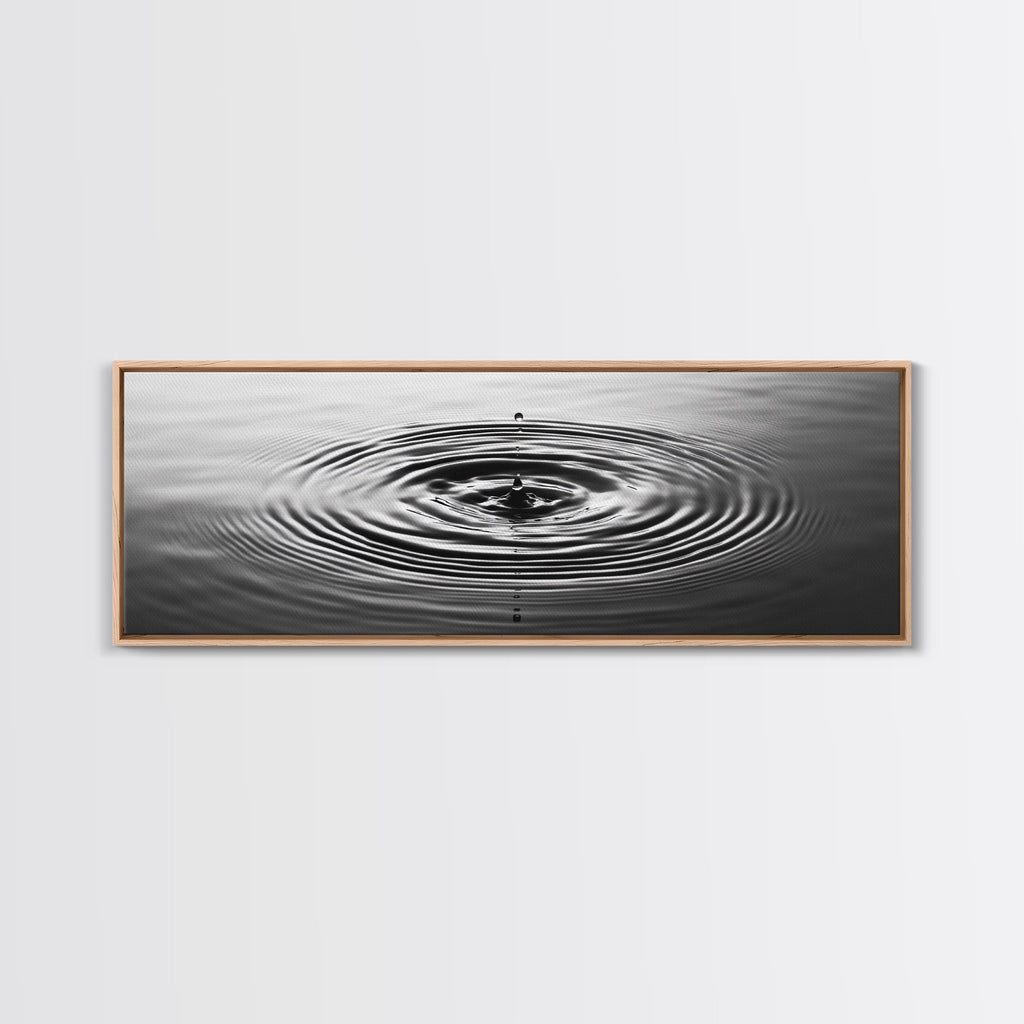 Water Drop Ripples, Black and White Photography, Zen Art, Minimalist Wall Decor, Canvas Print, Bathroom Wall Art, Meditation Room Art