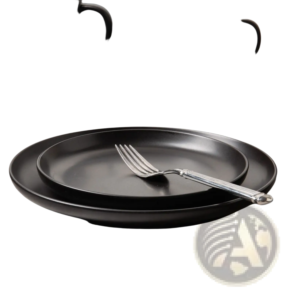 12-piece Matte Black Stoneware Dinnerware Set for 3