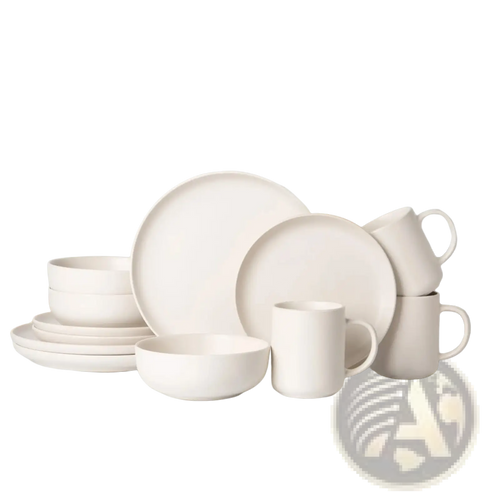 12 Piece Stoneware Dinnerware Set with Mugs for 3