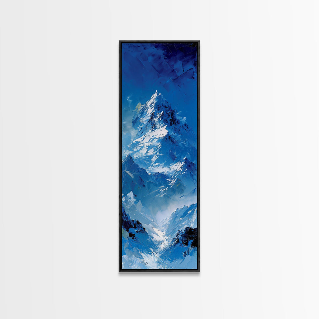 Mountain Landscape Art for Home - Framed Canvas Print, Skinny Tall Art, Living Room Wall Art, Bedroom Decor, Panoramic Landscape Artwork