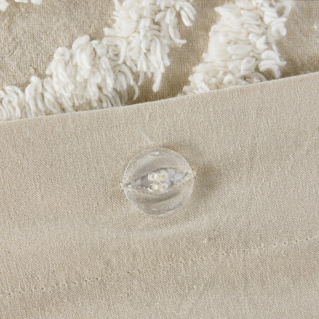 King/Cal King 3 Piece Tufted Cotton Duvet Cover Set
