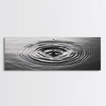Water Drop Ripples, Black and White Photography, Zen Art, Minimalist Wall Decor, Canvas Print, Bathroom Wall Art, Meditation Room Art