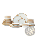 32 Pcs White Ceramic Dinnerware Set Service for 8