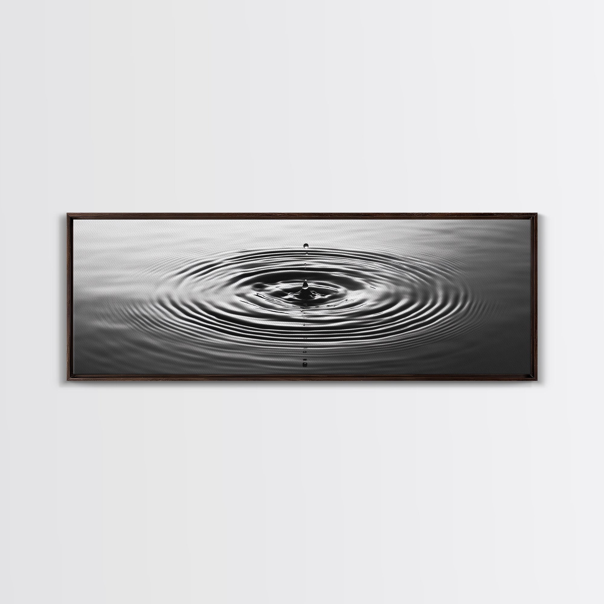 Water Drop Ripples, Black and White Photography, Zen Art, Minimalist Wall Decor, Canvas Print, Bathroom Wall Art, Meditation Room Art