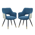 Side Chair, Living Room Bedroom Kitchen Vanity Accent Chair (Set of 2) - Blue