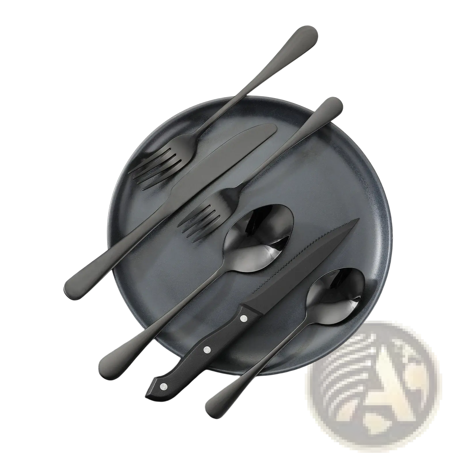 48-piece Black Stainless Steel Silverware Set for 8