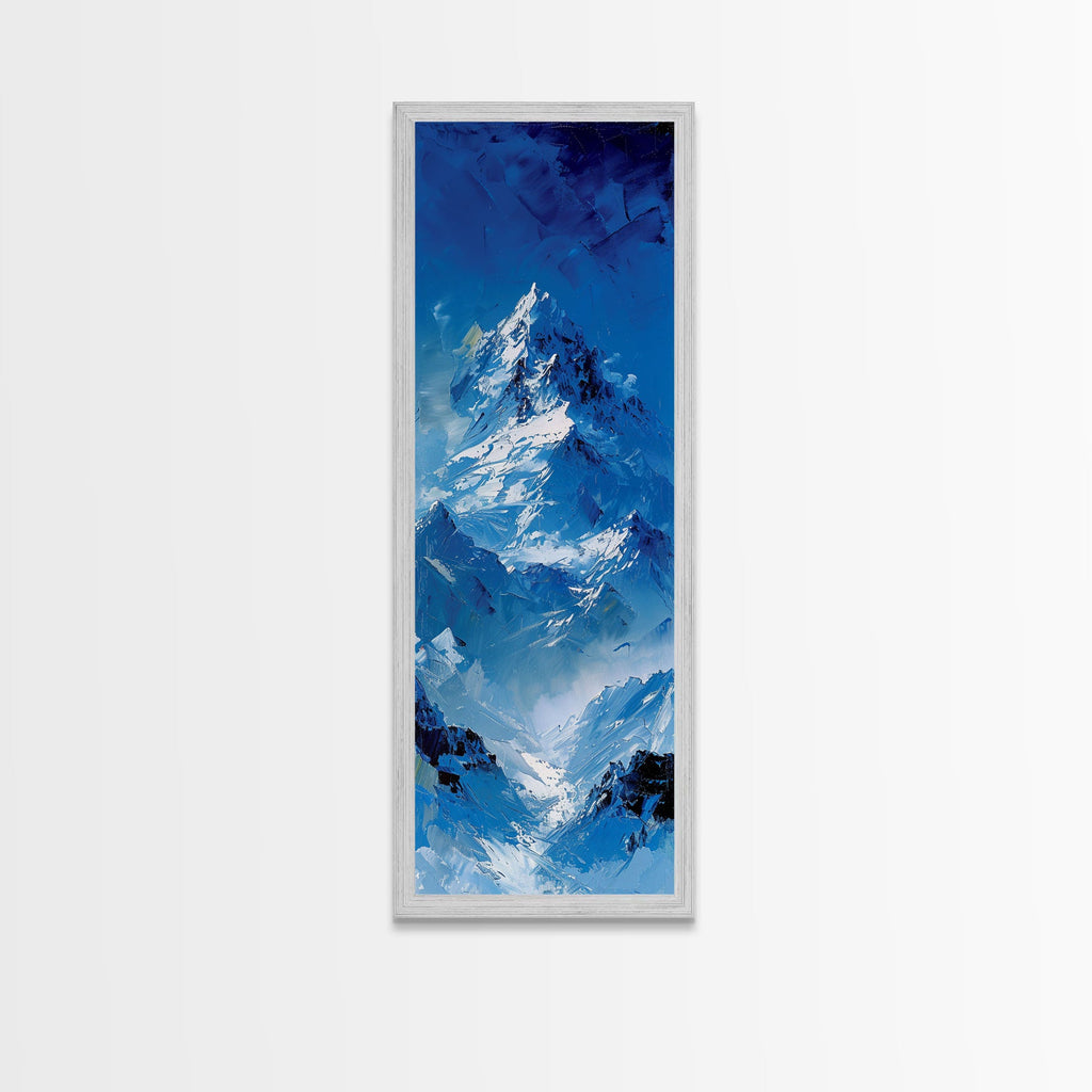 Mountain Landscape Art for Home - Framed Canvas Print, Skinny Tall Art, Living Room Wall Art, Bedroom Decor, Panoramic Landscape Artwork