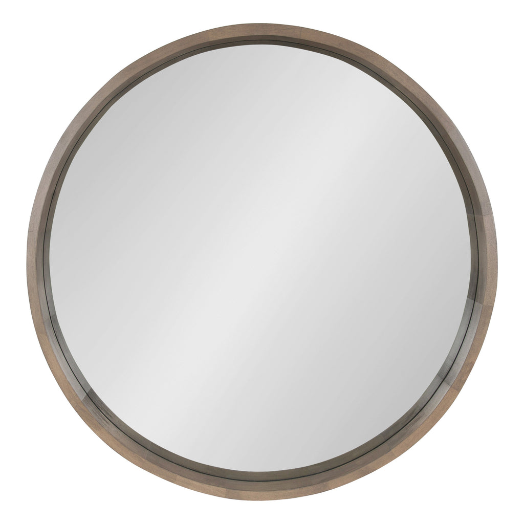 Hutton Round Wood Wall Mirror