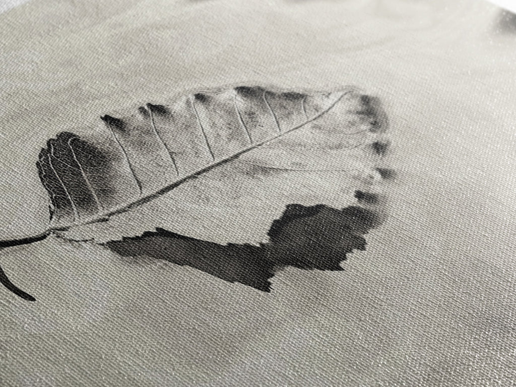 Autumn Leaf, Water Reflection, Nature Minimalism, Floating Stillness, Framed Canvas Print, Fall Wall Art, Neutral Tones, Bathroom Decor