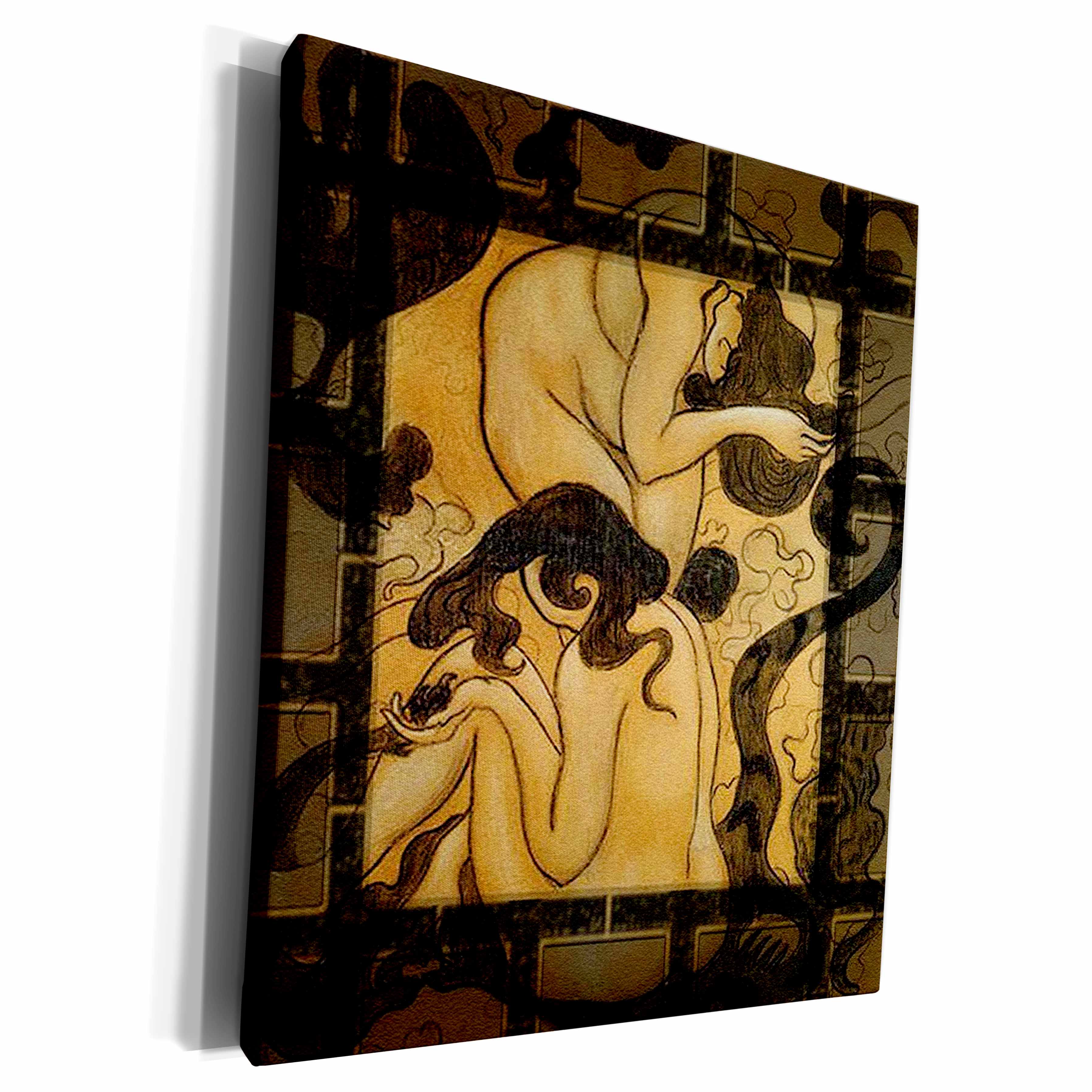 3dRose Bathing - Women, bathing, washing, bathroom, bathroom... - Museum Grade Canvas Wrap (cw_47030)