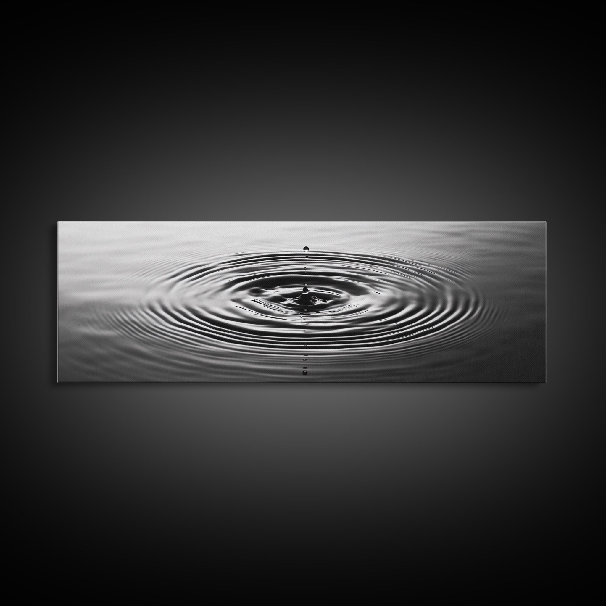 Water Drop Ripples, Black and White Photography, Zen Art, Minimalist Wall Decor, Canvas Print, Bathroom Wall Art, Meditation Room Art