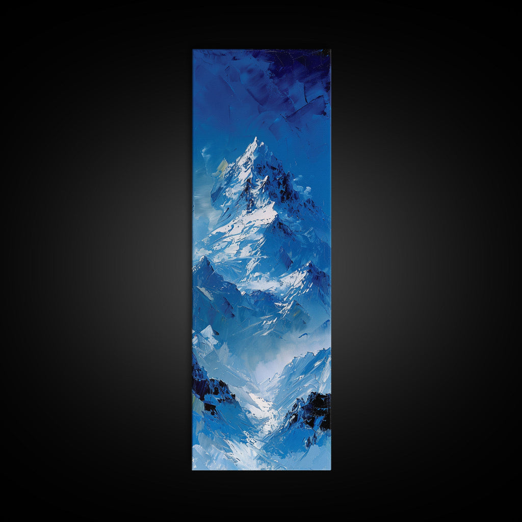 Mountain Landscape Art for Home - Framed Canvas Print, Skinny Tall Art, Living Room Wall Art, Bedroom Decor, Panoramic Landscape Artwork
