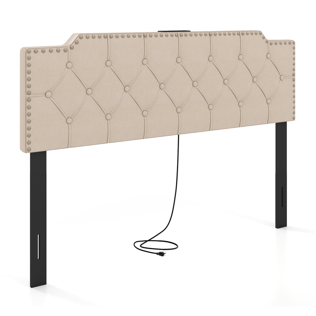 Headboard for Queen and Full Size Bed Rivet Tufted Upholstered Head Board