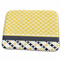 Dish Drying Mat - Gold and Blue Pattern With White Patterns
