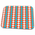 Dish Drying Mat - Orange, White, And Aqua Diamond Shapes Pattern Patterns
