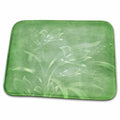 Dish Drying Mat - Pretty White Floral Overlay On Green Flowers
