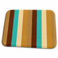 Dish Drying Mat - Stripes in Brown and Turquoise Stripes