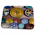 Dish Drying Mat - Meknes, Morocco, main square plates art work for sale to tourists Markets