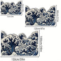 VIKAMA Art Wave Pattern Floor Mat, Anti-Slip And Absorbent, Soft. Home Decoration Carpet In The Entrance, Bathroom Area.