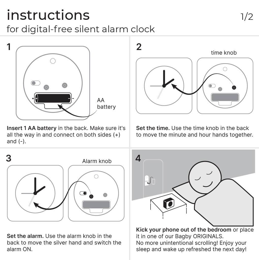 Bagby FARMHOUSE - Silent Alarm Clock