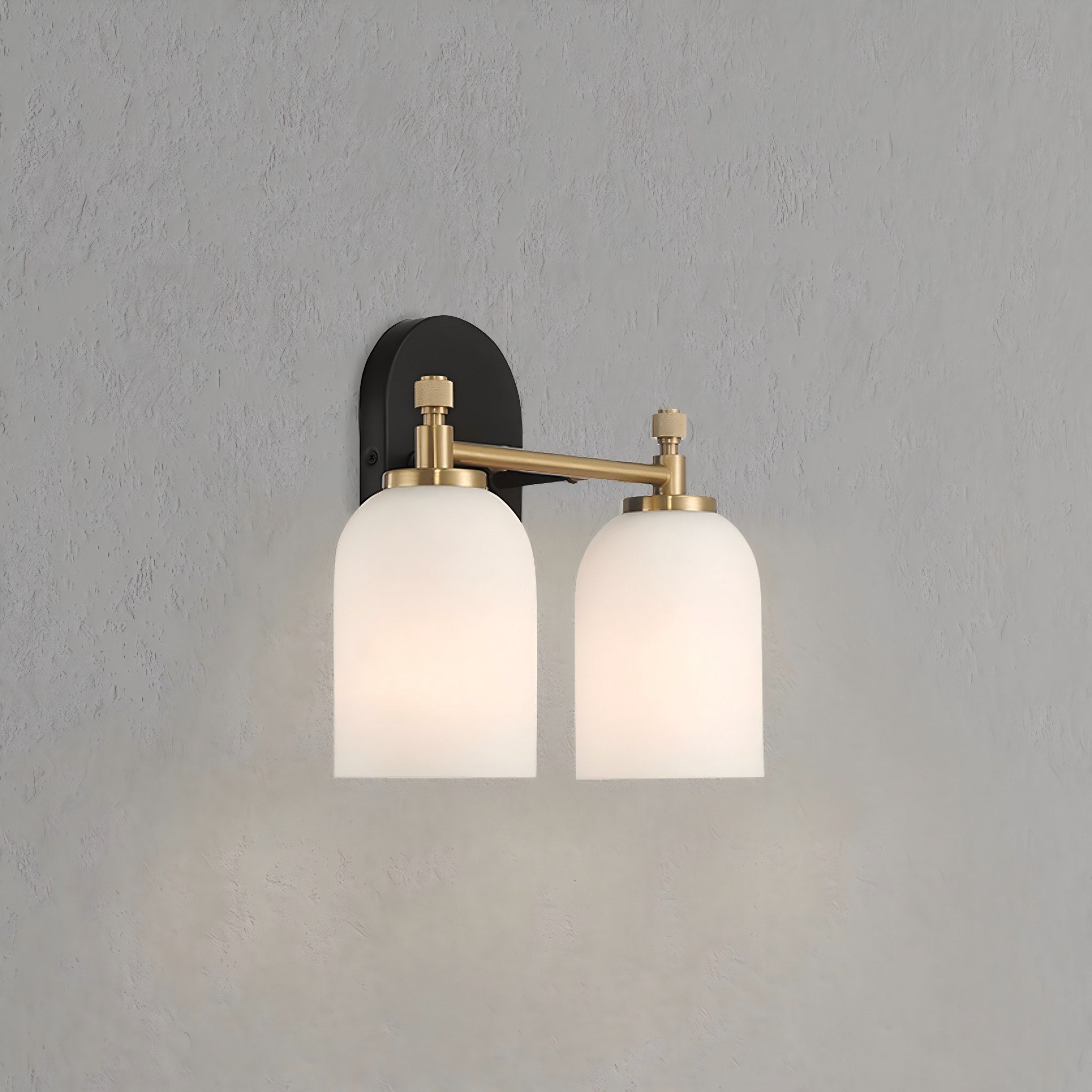 Traditional Vanity Light over Bathroom Mirror | 2/3-Light Wall Sconce with White Frosted Glass — 2 Sizes Available