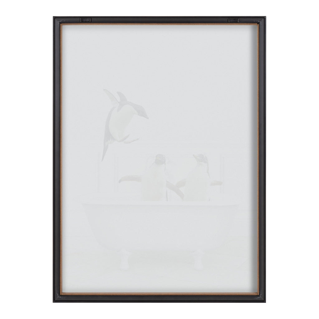 Blake Penguins Bathroom Framed Printed Glass by Amy Peterson Art Studio
