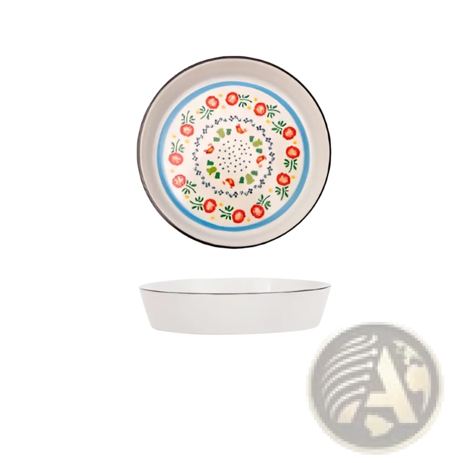 Ceramic Floral Bone China Round Serving Plate