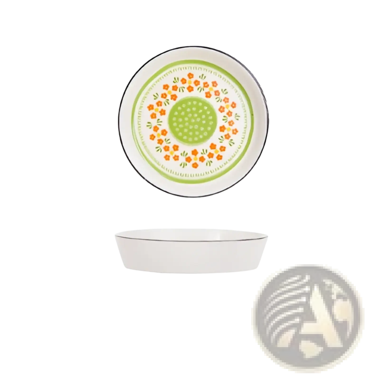 Ceramic Floral Bone China Round Serving Plate