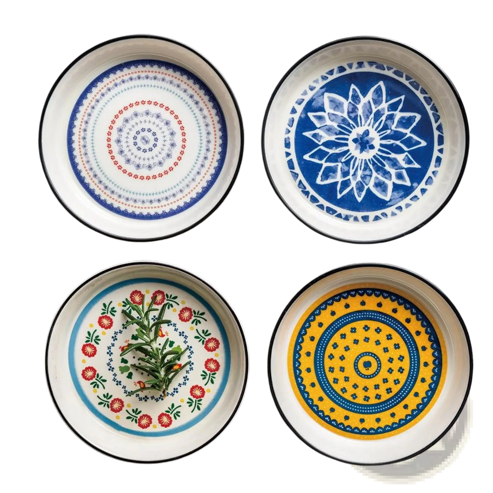 Ceramic Floral Bone China Round Serving Plate