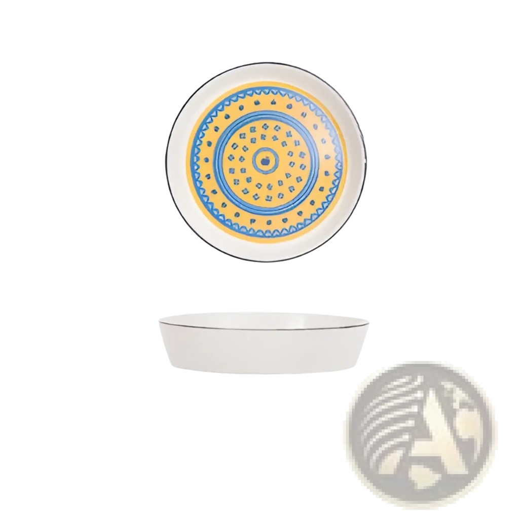 Ceramic Floral Bone China Round Serving Plate