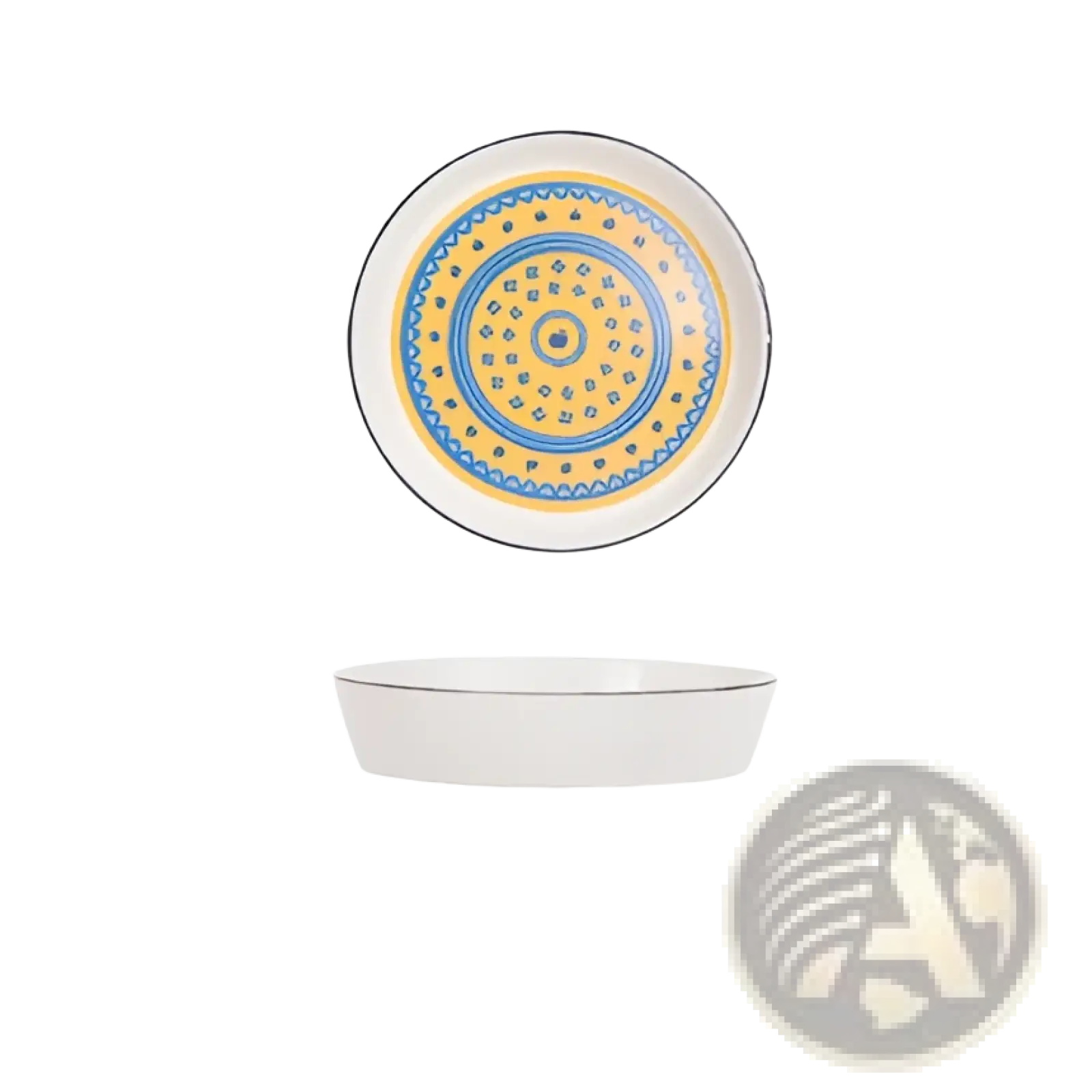 Ceramic Floral Bone China Round Serving Plate