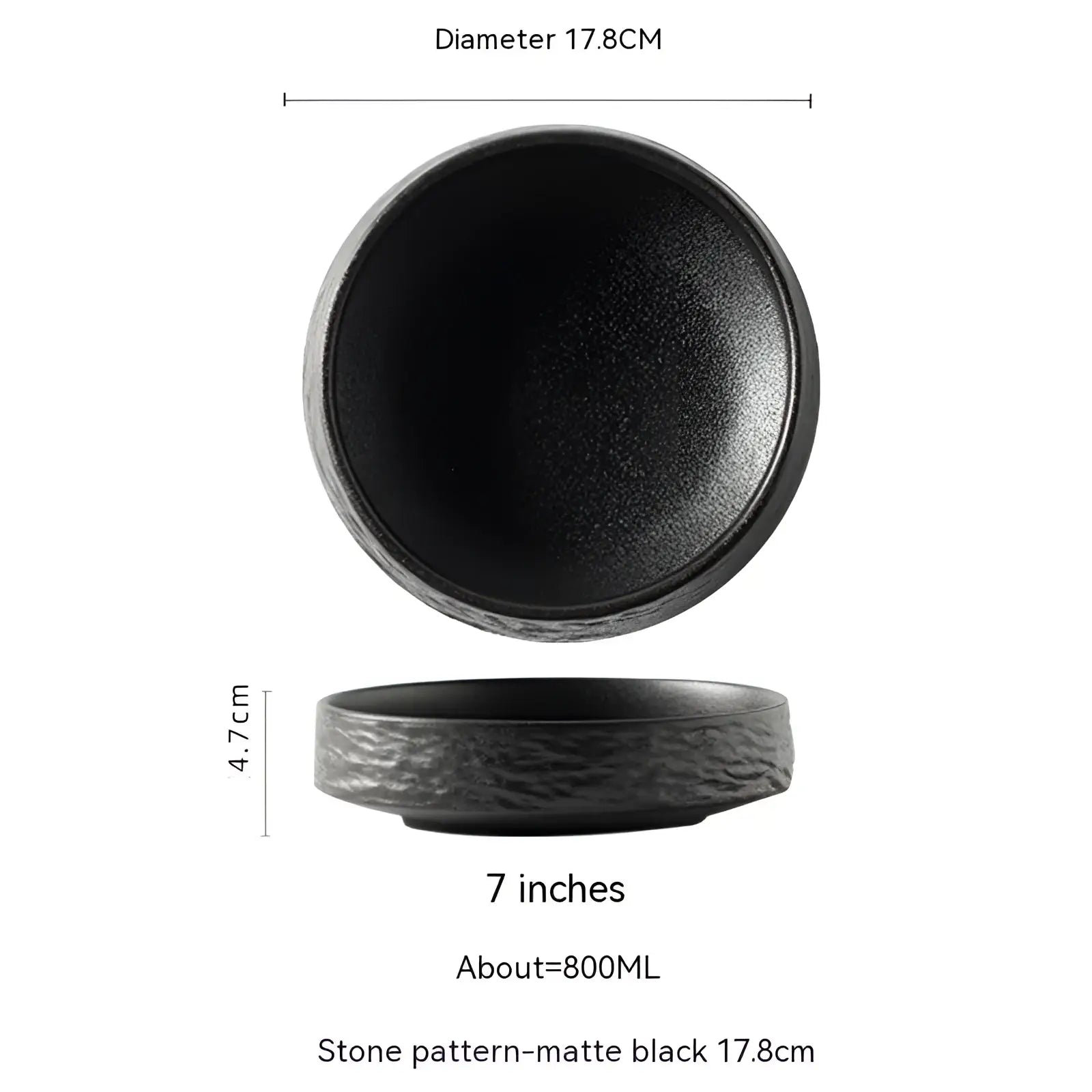 Ceramic Stone Pattern Deep Plate Japanese Tableware