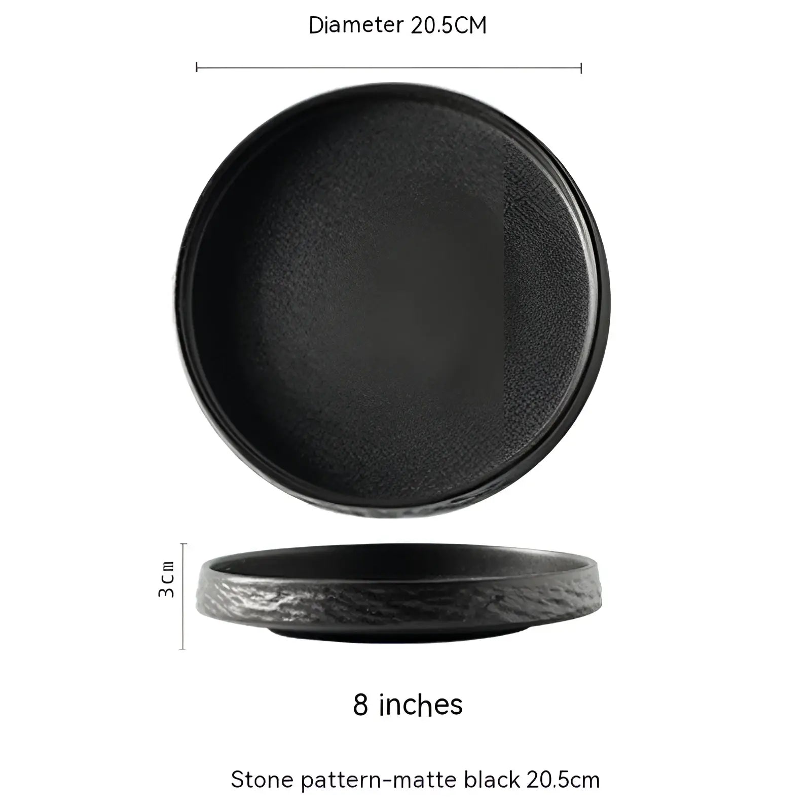 Ceramic Stone Pattern Deep Plate Japanese Tableware