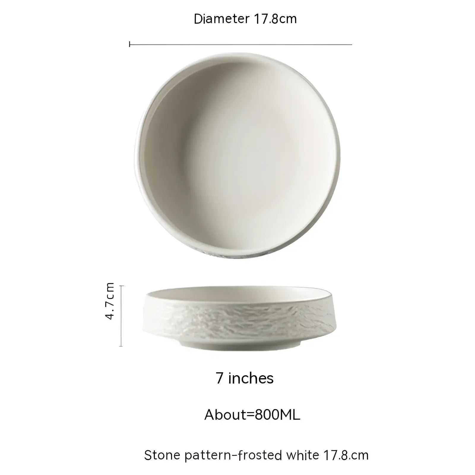 Ceramic Stone Pattern Deep Plate Japanese Tableware