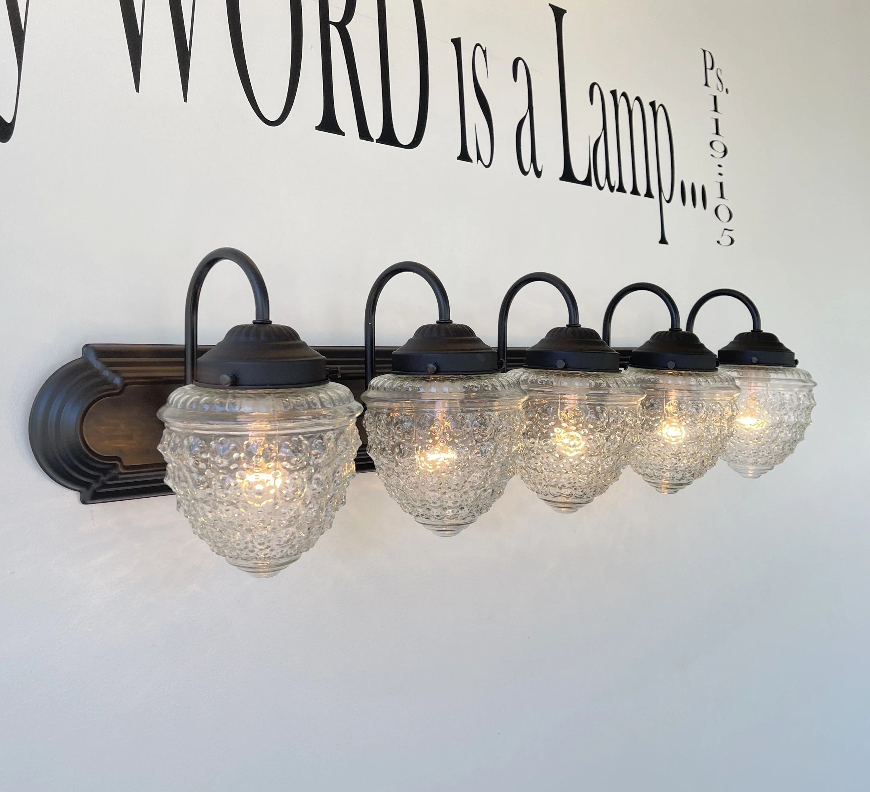 Bathroom Vanity Lighting Fixture of Antique Glass