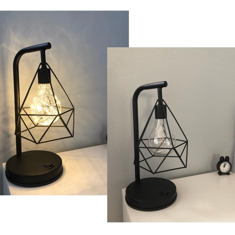 Retro Iron Art Minimalist Table Lamp Reading Lamp Vintage Night Lamp for Bar Bedroom Bedside Lighting Home Deco Lamp Bedside New Cute Study Lamps for Bedroom Décor