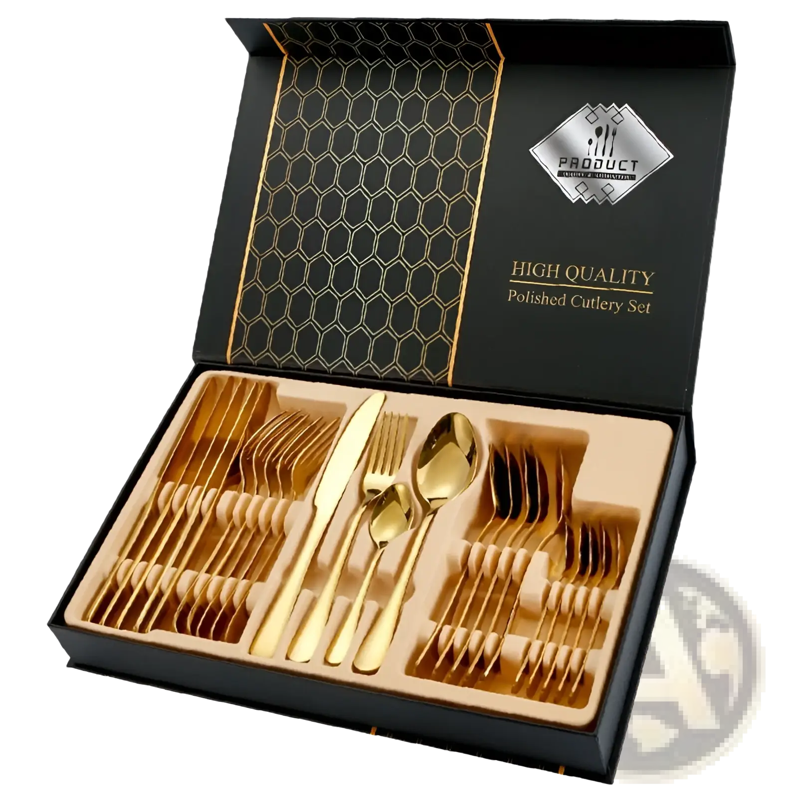 Rose Gold Stainless Steel Cutlery Set 24 Pieces