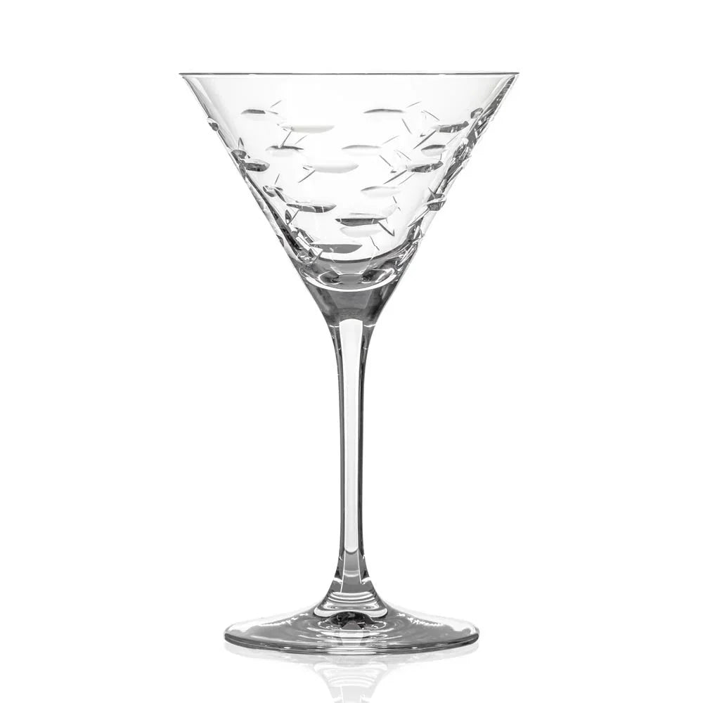 School of Fish Etched Glassware