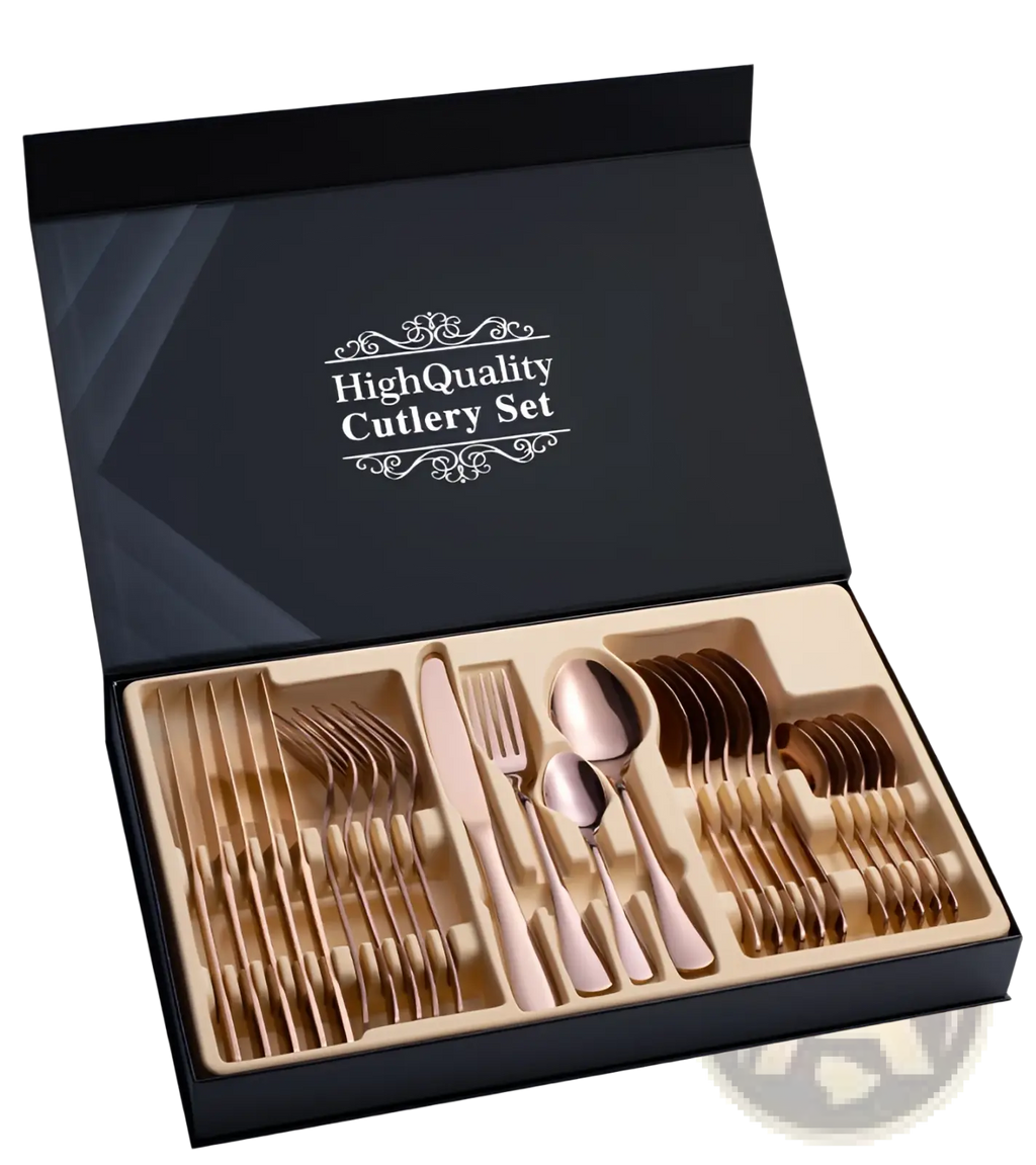 Stainless Steel Cutlery Set 24 Piece Gift Box Mirror Finish