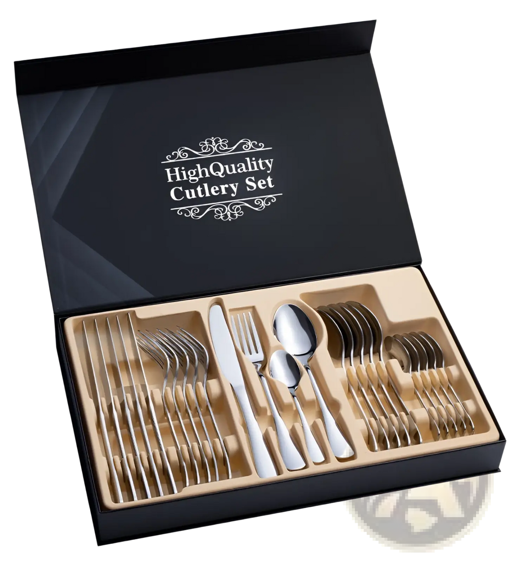 Stainless Steel Cutlery Set 24 Piece Gift Box Mirror Finish