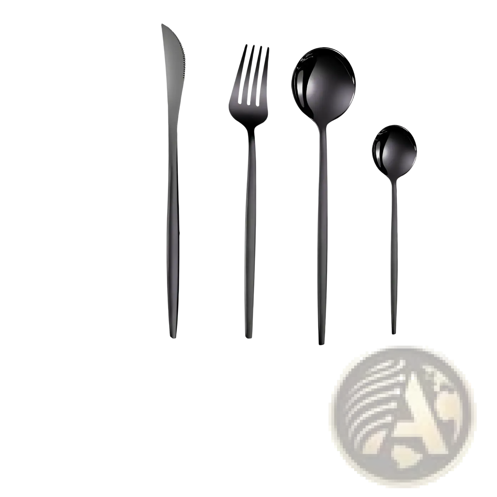 Stainless Steel Cutlery Set with Green Gold Handles