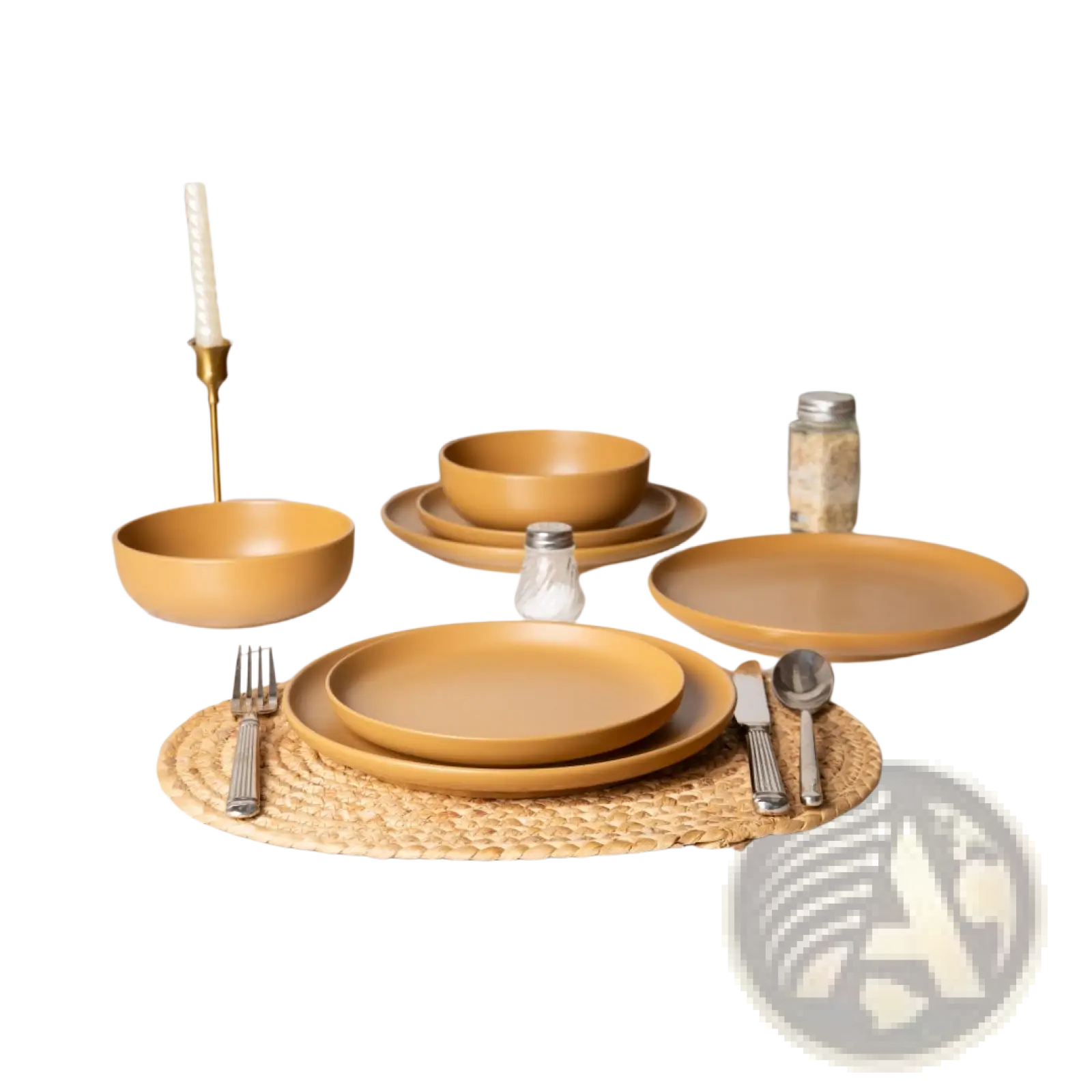 Stoneware Dinnerware Set 12 Piece Matte Glaze for 4