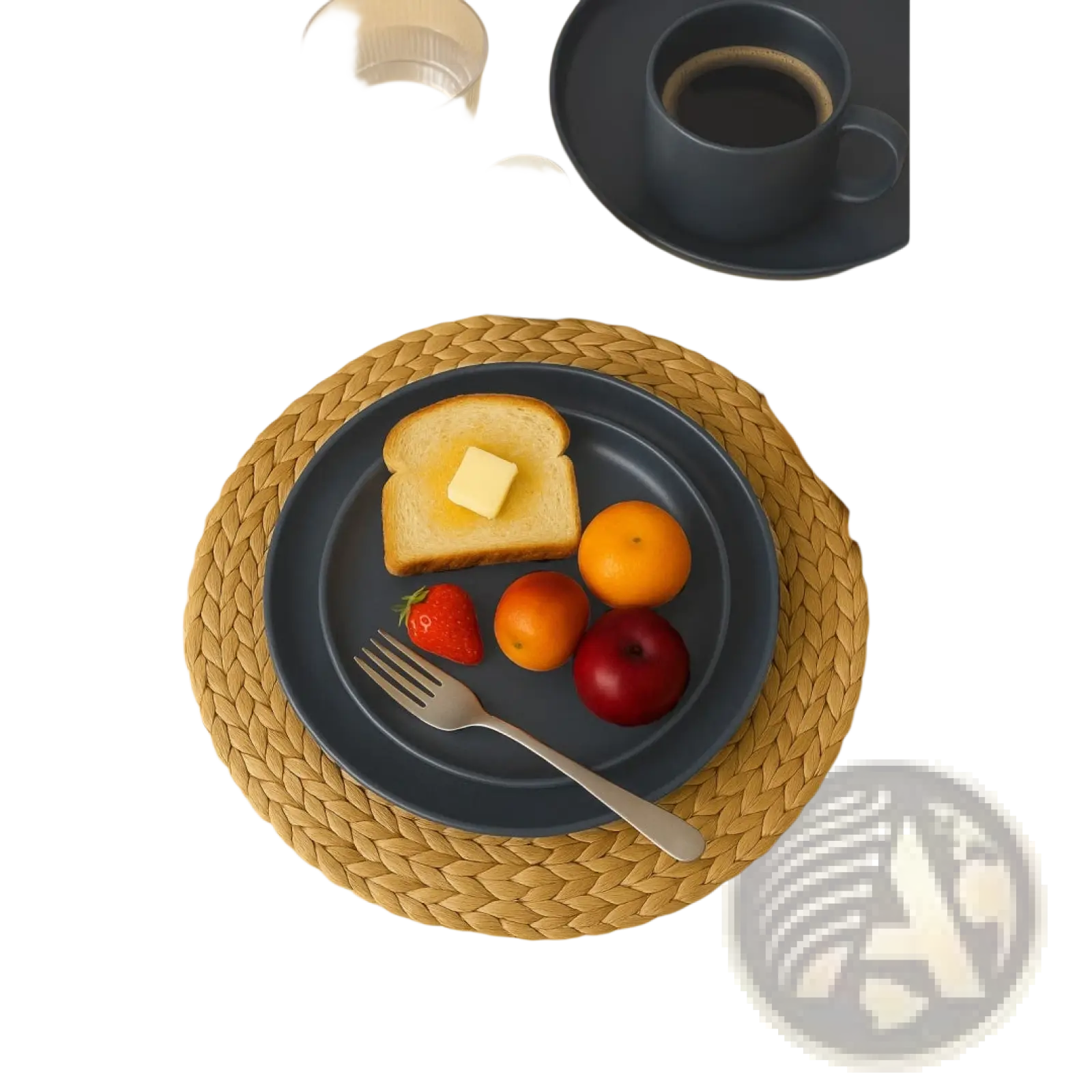 Stoneware Dinnerware Set 12 Piece Matte Gray for 4