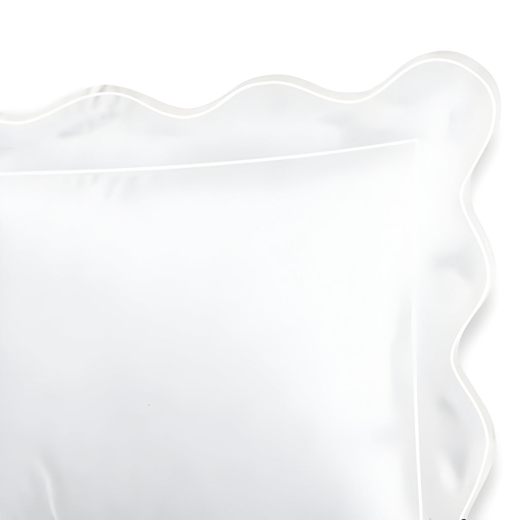 400TC Cotton Scallop Embroidery & Border Sateen Solid Duvet Cover Set